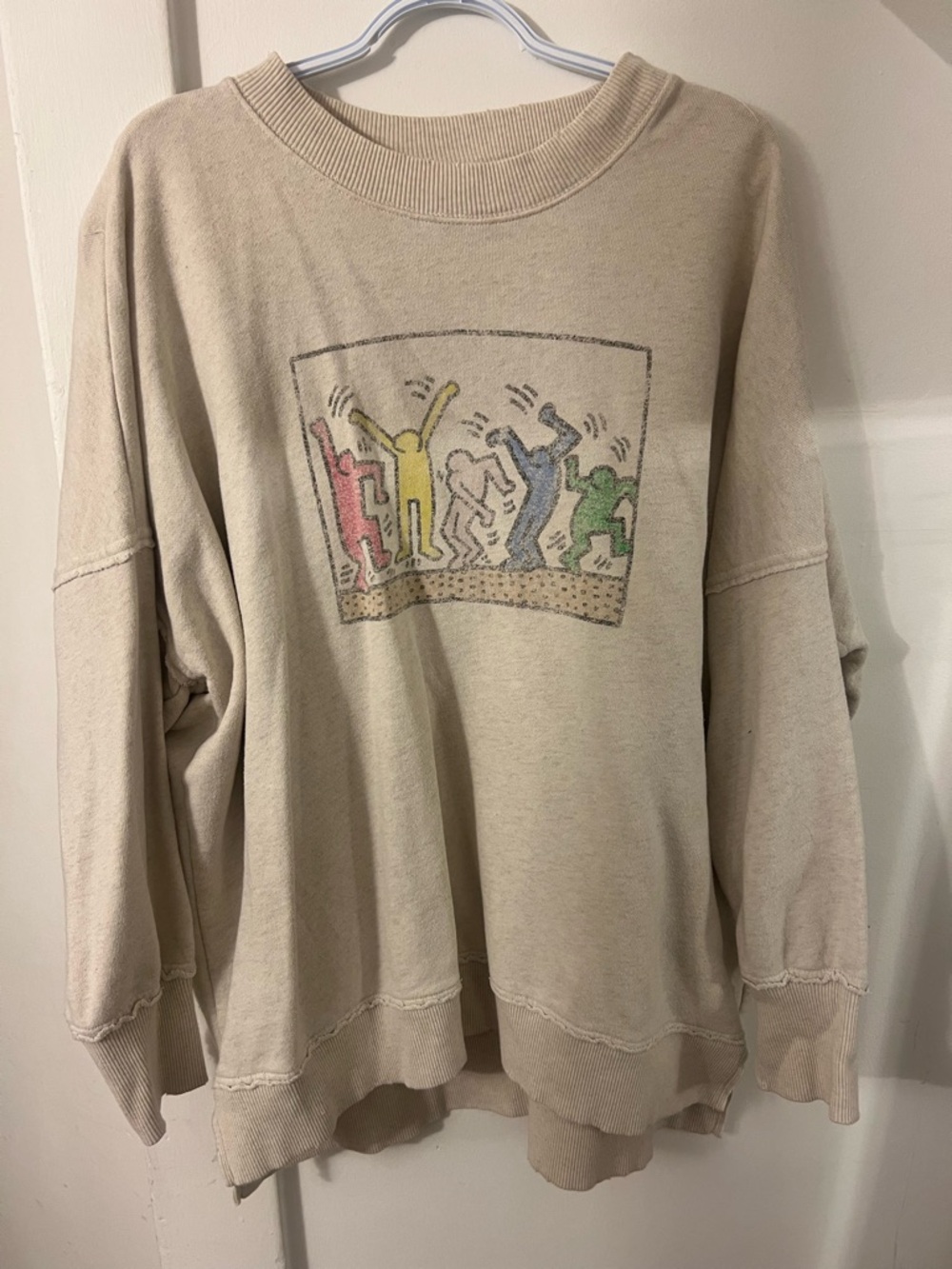 Aerie x Keith Haring Oversized Cream Crewneck